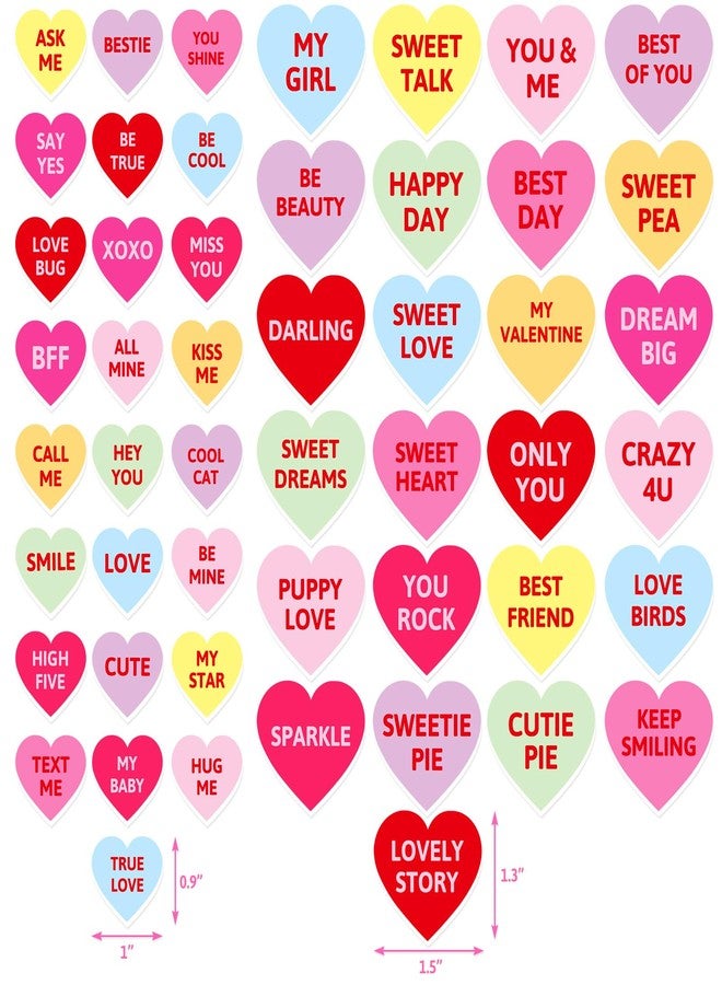 Fancy Land Valentines Day Foam Stickers Heart Shaped Conversation Sticker Colorful Decorative Labels for Valentine Crafts Scrapbook Favors Wedding Party Decoration Bridal Shower Supplies 200Pcs - Image 3